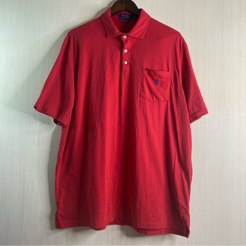 Polo Ralph Lauren Men’s Classic Fit Short Sleeve Pocket Cotton Polo Shirt Red XL
